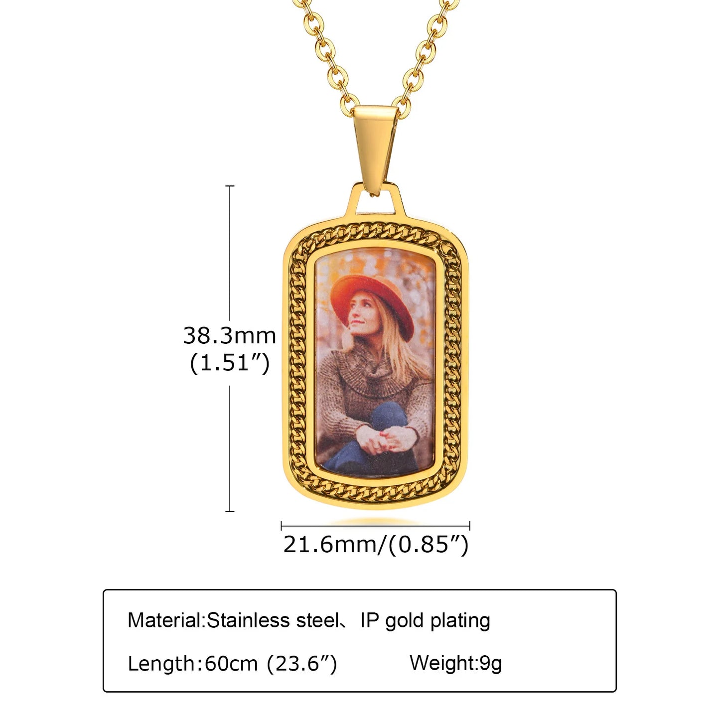Custom Engraved Photo Pendant Necklace