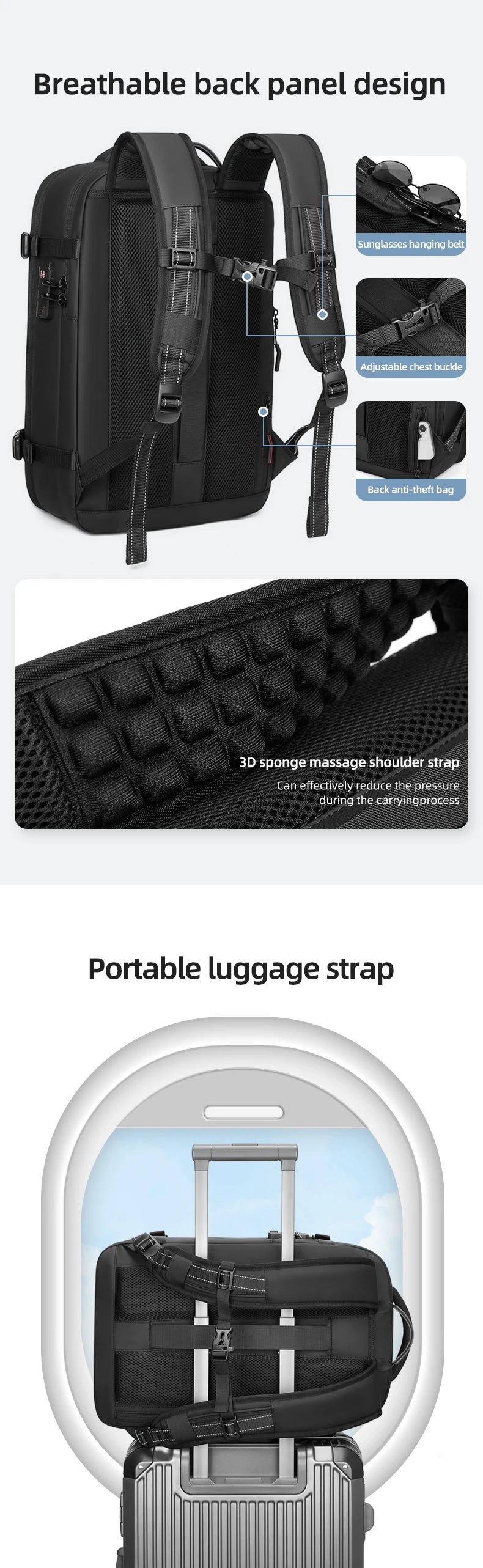 Vacuum Compression Travel Laptop Backpack