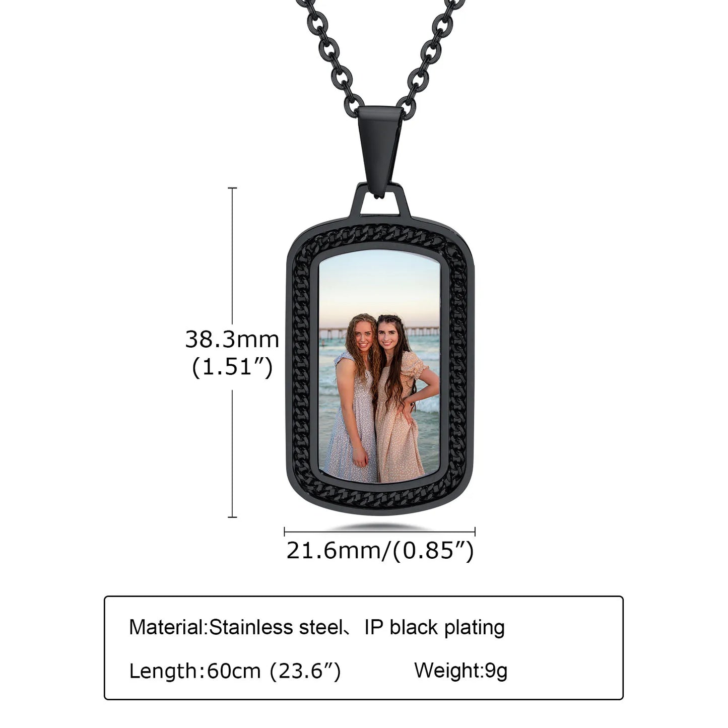 Custom Engraved Photo Pendant Necklace