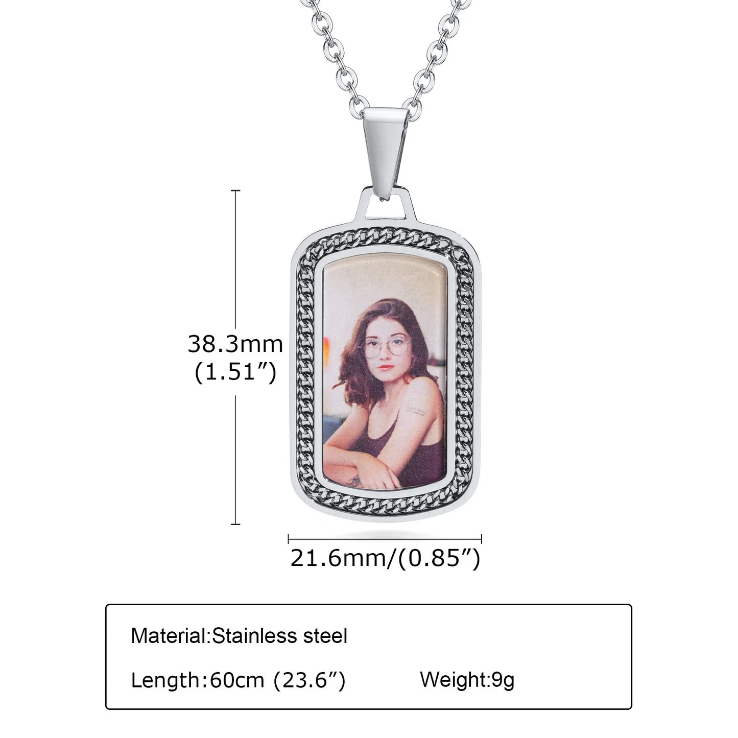 Custom Engraved Photo Pendant Necklace