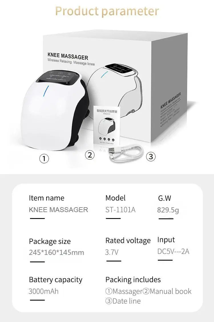 Portable Knee Massager with Heat Therapy