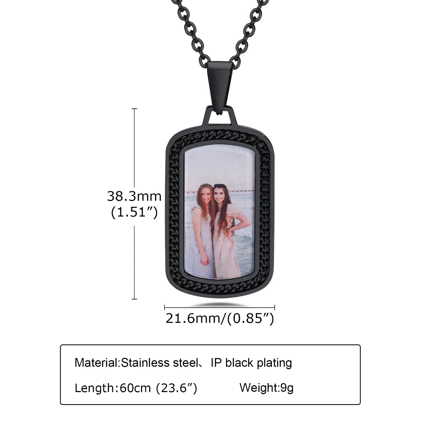 Custom Engraved Photo Pendant Necklace