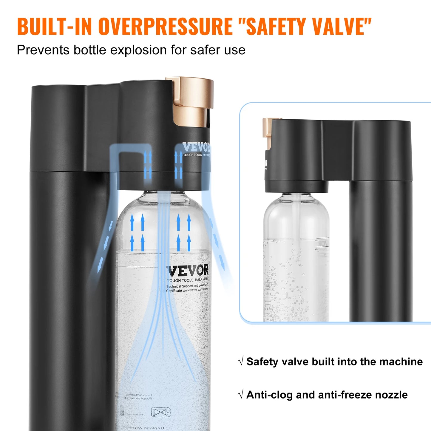 Home Soda Machine with 1L BPA-Free Bottle | No Electricity Needed