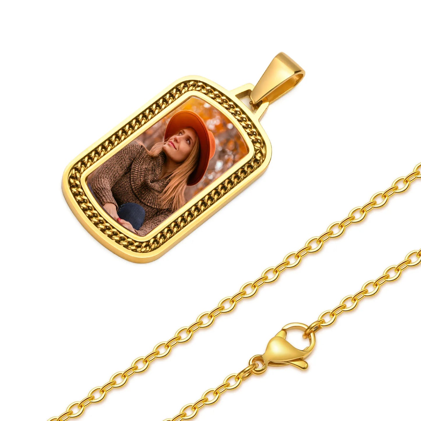 Custom Engraved Photo Pendant Necklace
