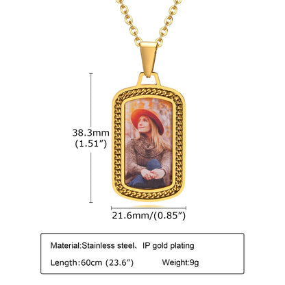 Custom Engraved Photo Pendant Necklace