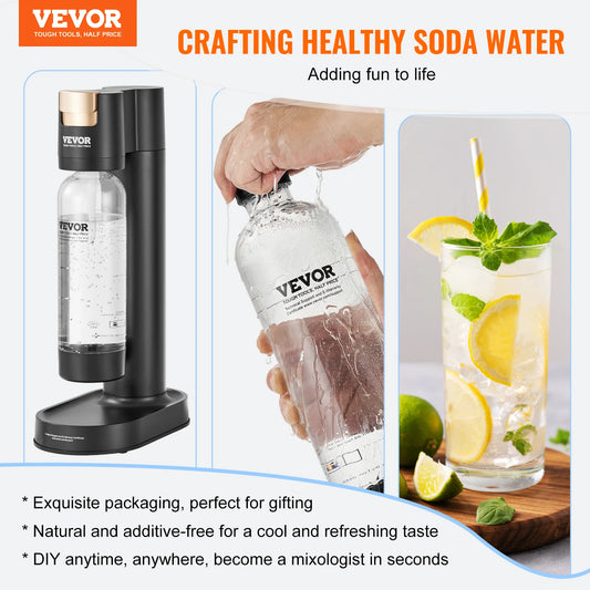 Home Soda Machine with 1L BPA-Free Bottle | No Electricity Needed