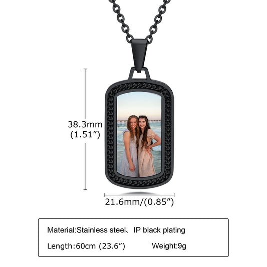 Custom Engraved Photo Pendant Necklace