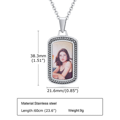 Custom Engraved Photo Pendant Necklace