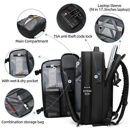 Vacuum Compression Travel Laptop Backpack