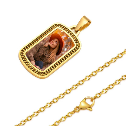 Custom Engraved Photo Pendant Necklace